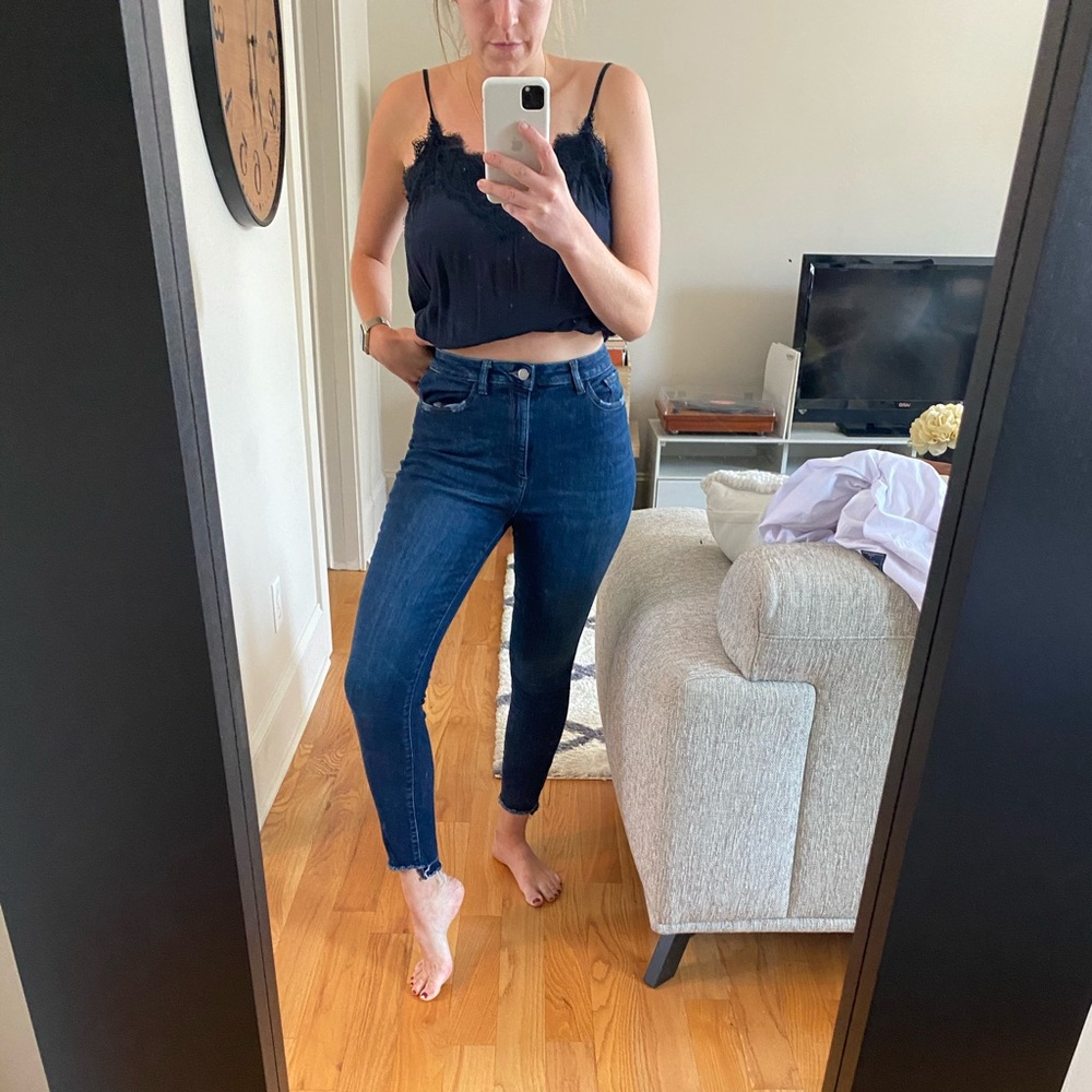 DL1961 Ripped Hem Skinny Jeans - Size 27
